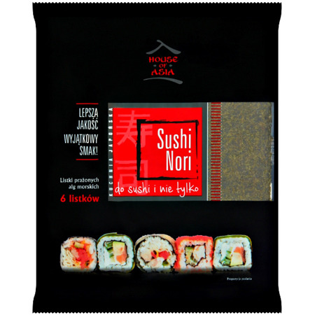 Glony nori do sushi 6 szt.  House of Asia
